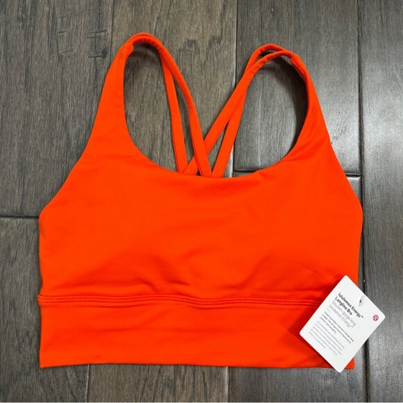 Lululemon NWT Energy Bra Longline *Medium Support, B–D Cups Solar Orange - Picture 1 of 7